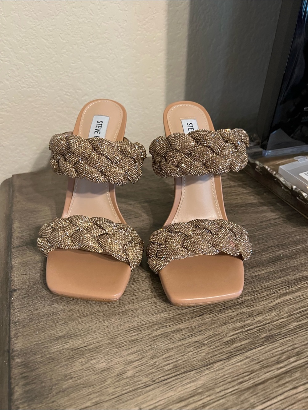Steve Madden Kenley Gold Heels